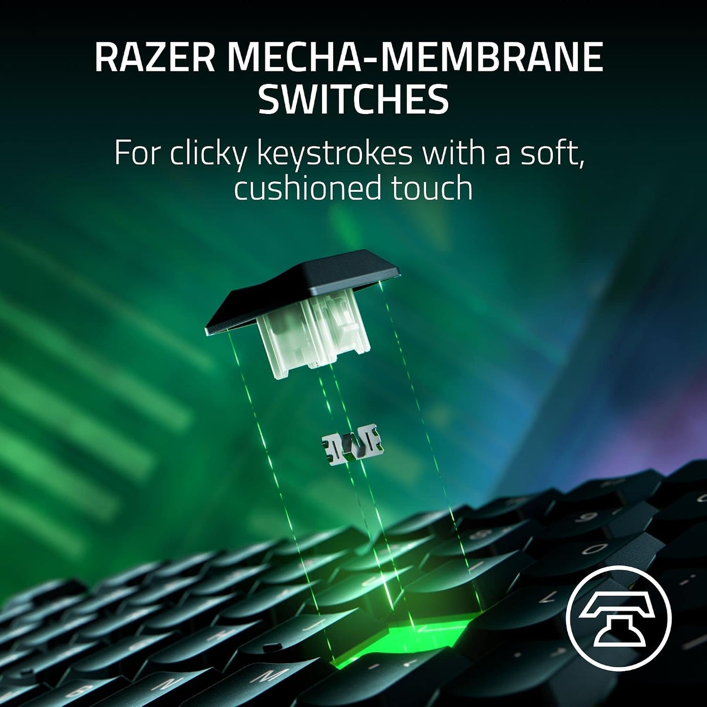 Razer Ornata V3 Tenkeyless - Compact Low Profile Gaming Keyboard (Mecha-Membrane Switches, Uv-Coated Keycaps, Backlit Dedicated Media Keys, Magnetic Soft-Touch Wrist Rest) US Layout | Black