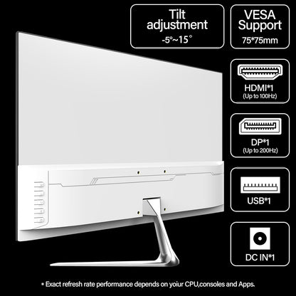 24 Inch Gaming Monitor, 200Hz Computer Monitor, FHD 1080P PC Monitors, 24.5" Frameless Monitors Va,Srgb 100%, Displayport, Hdmi,Eye Care, Wall-Mounted 75 * 75Mm Compatible