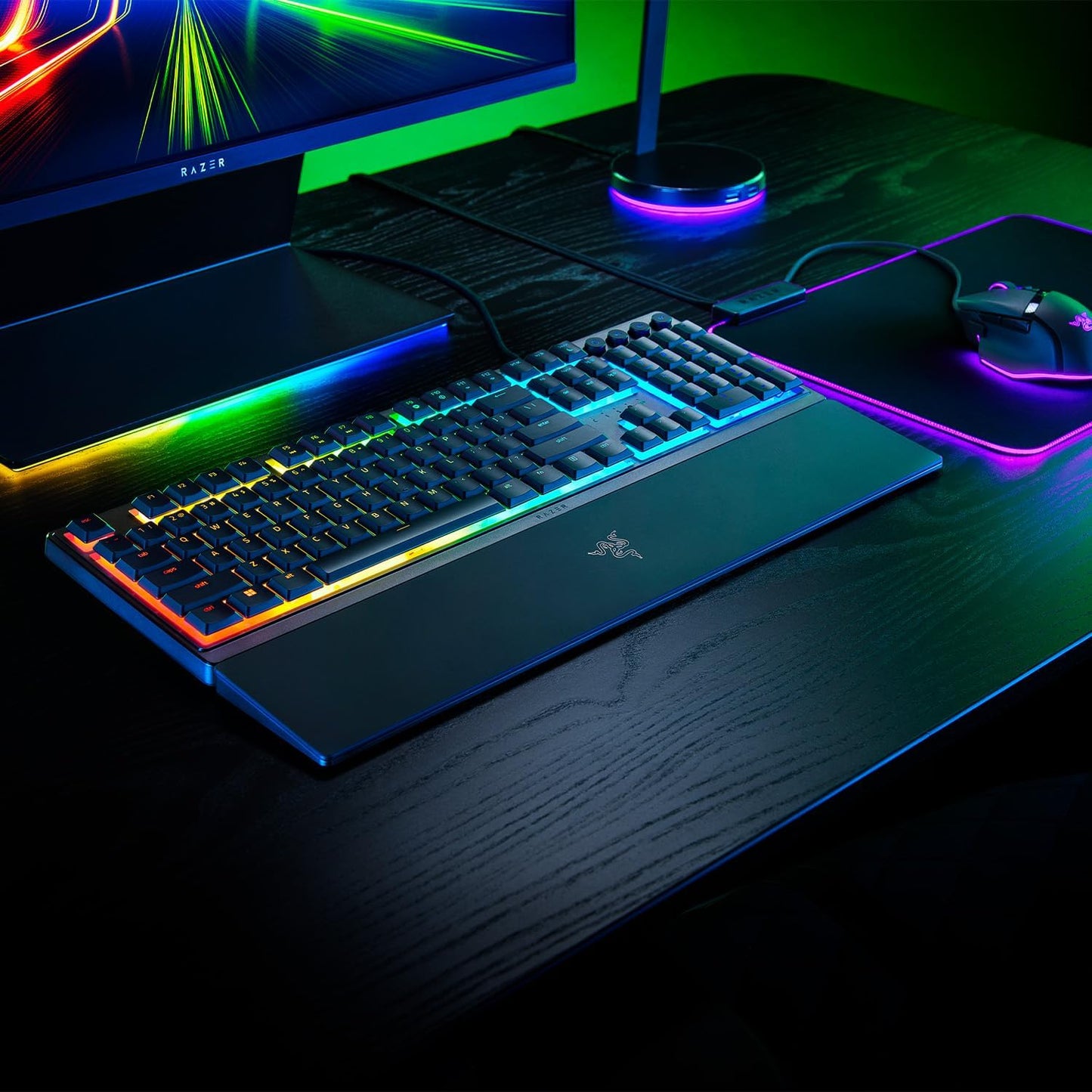 Razer Ornata V3 - Low-Profile Mecha-Membrane Keyboard with Razer Chroma RGB (Hybrid Mecha-Membrane Switch, Ergonomic Wrist Rest) QWERTY UK Layout | Black