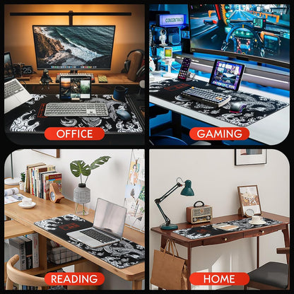 Gaming Mouse Mat Large Mouse Pad (31.5" X 11.8") Washable Laptop Desk Pad, Japanese Keyboard Pad, Non-Slip Rubber Base Desk Mat for Macbook, PC, Laptop, Office