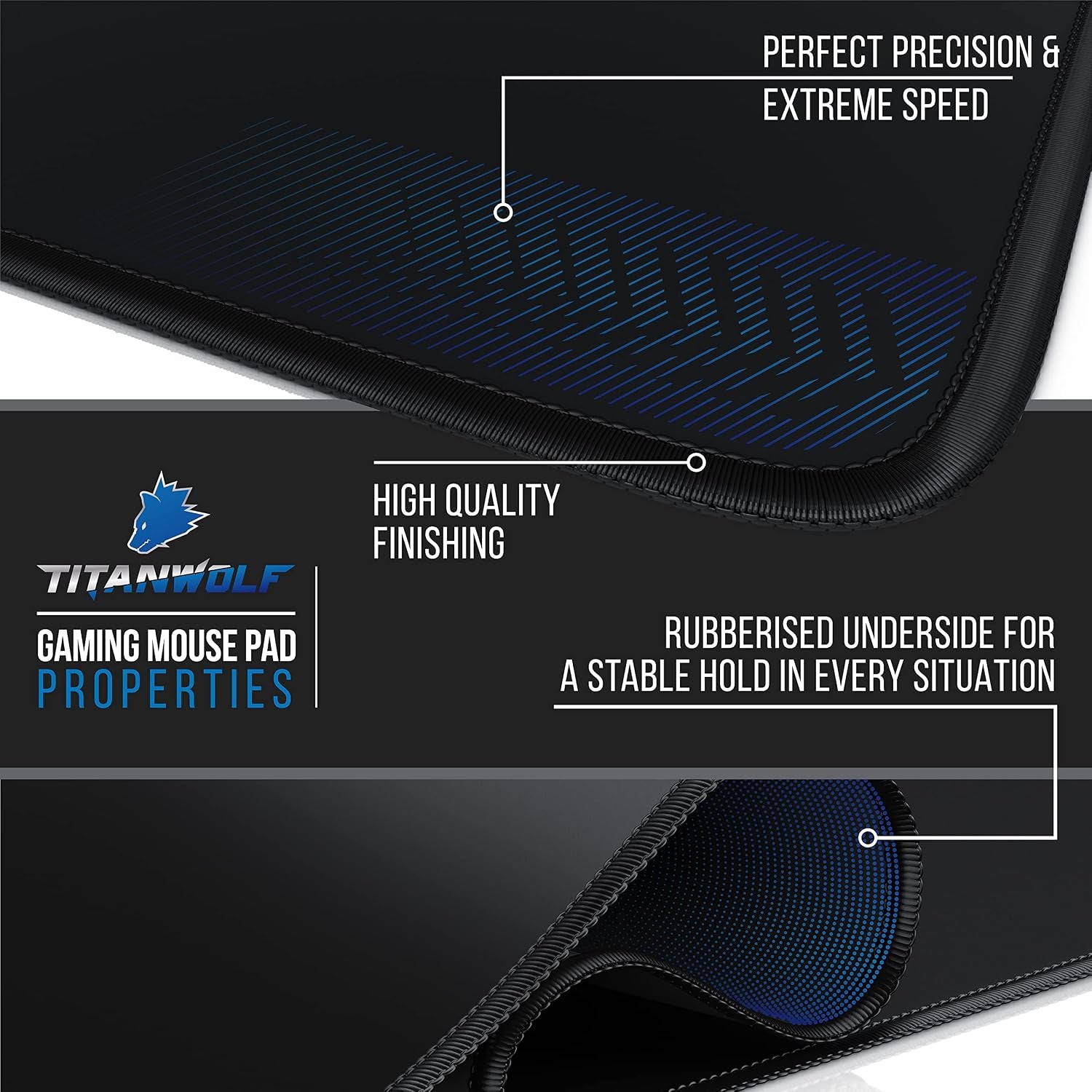 - Extra Large Gaming Mouse Mat 1200X400Mm Oversize - XXL Mouse Pad with Motif - Desk Pad XXXL Extended – for Precision and Speed - Non-Slip Rubber Base – for Mouse and Keyboard - Black
