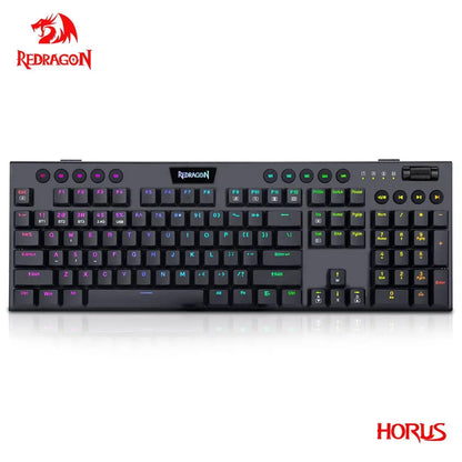 Horus K618 RGB Support Bluetooth 5.0 Wireless USB 2.4G 3 Mode Mechanical Gaming Keyboard 104 Keys for Compute PC Laptop
