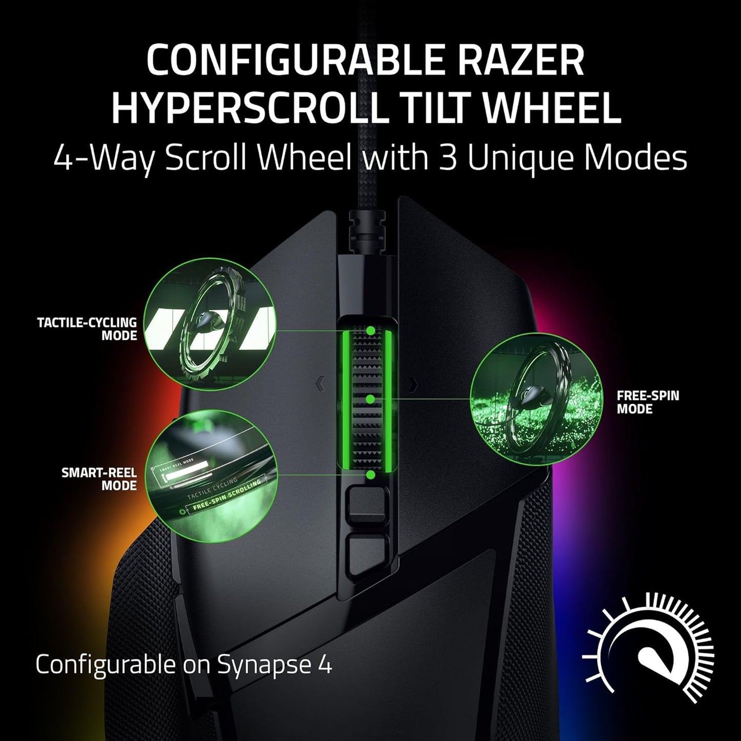 Razer Basilisk V3 35K - Fully Customizable Ergonomic Wired Gaming Mouse - Focus Pro 35K Optical Sensor (Hyperscroll Tilt Wheel, 11-Zone Chroma Lighting, Optical Mouse Switches Gen-3) Black