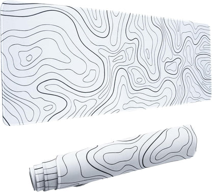 Large Mouse Pad Extended XL Mousepad with Non-Slip Rubber Base White