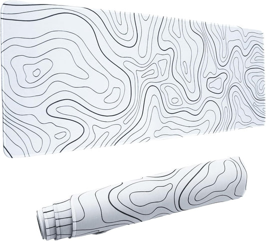 Large Mouse Pad Extended XL Mousepad with Non-Slip Rubber Base White