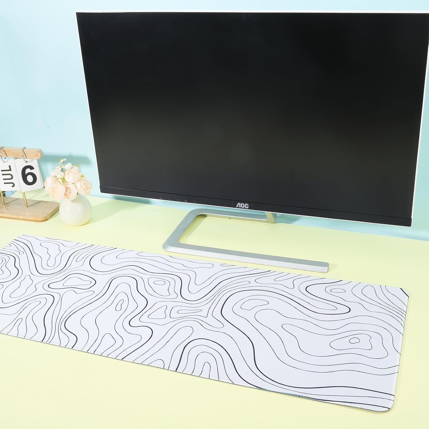 Large Mouse Pad Extended XL Mousepad with Non-Slip Rubber Base White