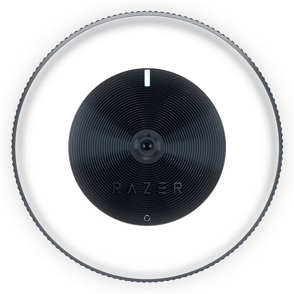Razer Kiyo - Streaming Camera with Ring Lighting (USB Webcam, HD Video 720P, 60 FPS, Compatible with Open Broadcaster Software, Xsplit, Autofocus, Camera Clip, Tripod Connection) Black