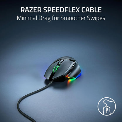 Razer Basilisk V3 35K - Fully Customizable Ergonomic Wired Gaming Mouse - Focus Pro 35K Optical Sensor (Hyperscroll Tilt Wheel, 11-Zone Chroma Lighting, Optical Mouse Switches Gen-3) Black