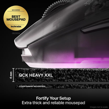 Qck XXL - Gaming Mousepad - Fabric - Rubber Backing - Black (900Mm X 400Mm X 2Mm)