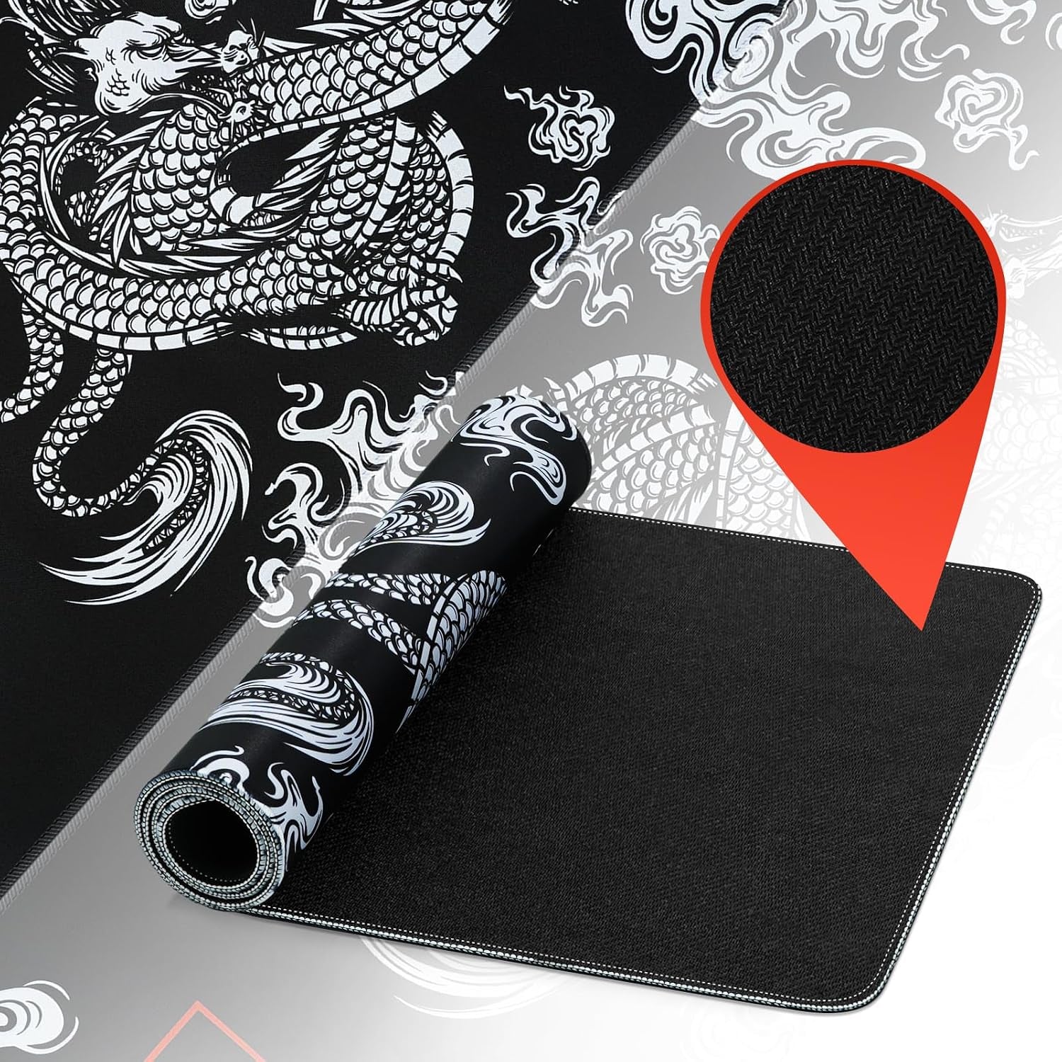 Gaming Mouse Mat Large Mouse Pad (31.5" X 11.8") Washable Laptop Desk Pad, Japanese Keyboard Pad, Non-Slip Rubber Base Desk Mat for Macbook, PC, Laptop, Office