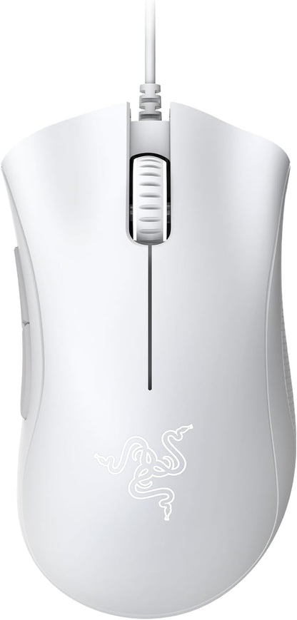 Razer Deathadder Essential (2021) - Wired Gaming Mouse (Optical Sensor, 6400 DPI, 5 Programmable Buttons, Ergonomic Form Factor) White