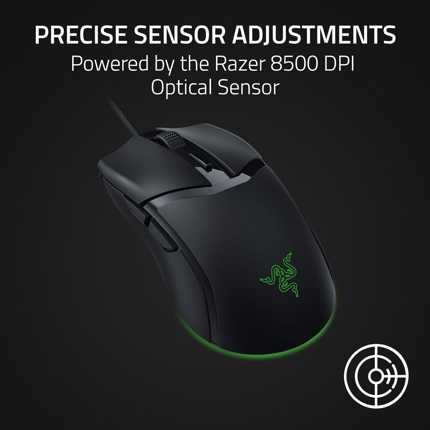 Razer Cobra - Lightweight Wired Gaming Mouse Chroma RGB (57G Lightweight Design, Optical Mouse Switches Gen-3, Chroma Lighting with Gradient Underglow, Precise Sensor Adjustments) Black