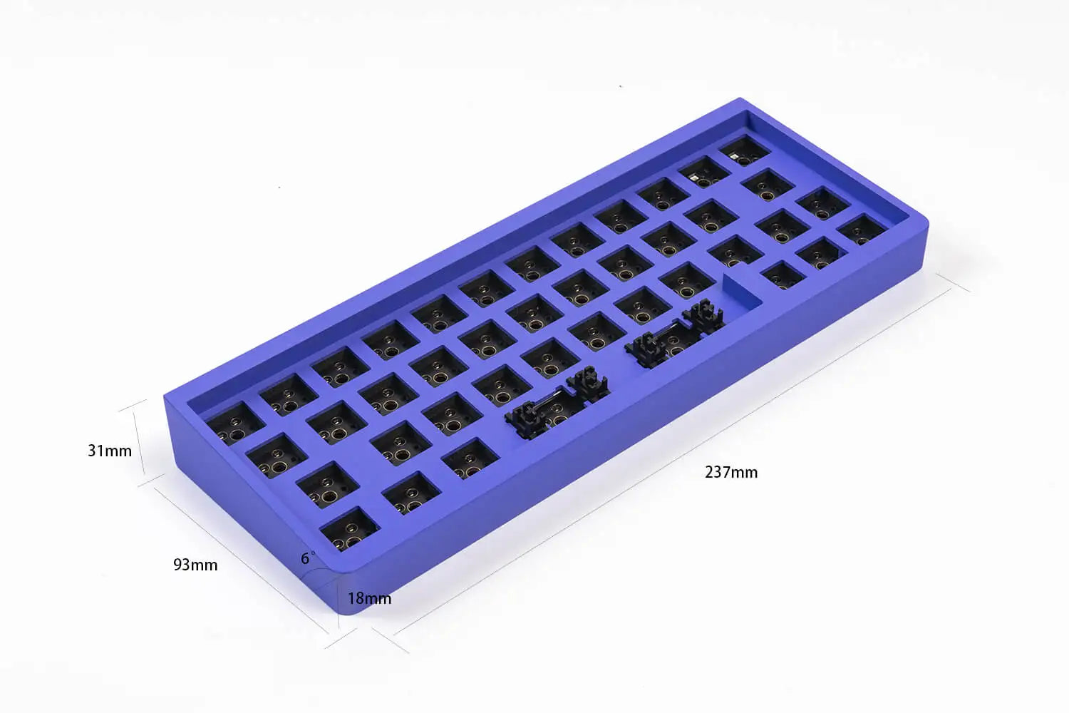 ID42 White Keyboard Pc Wired Keyboard Mini Mechanical Keyboard 40 QMK via Keyboard Black Purple Barebone Kit 40% Keycaps