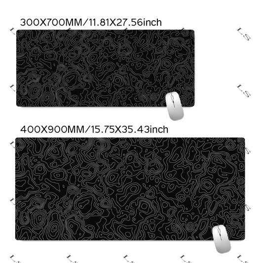 Black White Topographic Map XXL Mouse Pad Computer Keyboard Pad Mouse Mat Gamer Soft Office Carpet Table Mat Desktop Mousepad