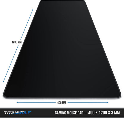 - Extra Large Gaming Mouse Mat 1200X400Mm Oversize - XXL Mouse Pad with Motif - Desk Pad XXXL Extended – for Precision and Speed - Non-Slip Rubber Base – for Mouse and Keyboard - Black