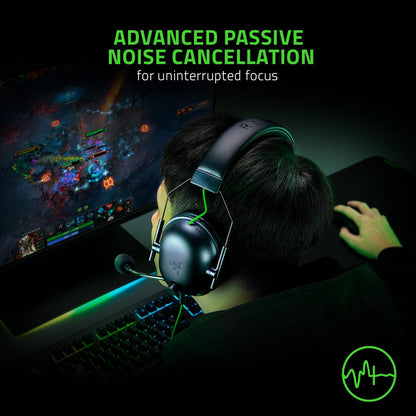Razer Blackshark V2 X USB - Wired Esports Headset (Triforce 50 Mm Drivers, Noise Cancellation, 240G Ultra-Light Build, Memory Foam Cushions, 7.1 Surround Sound) Black