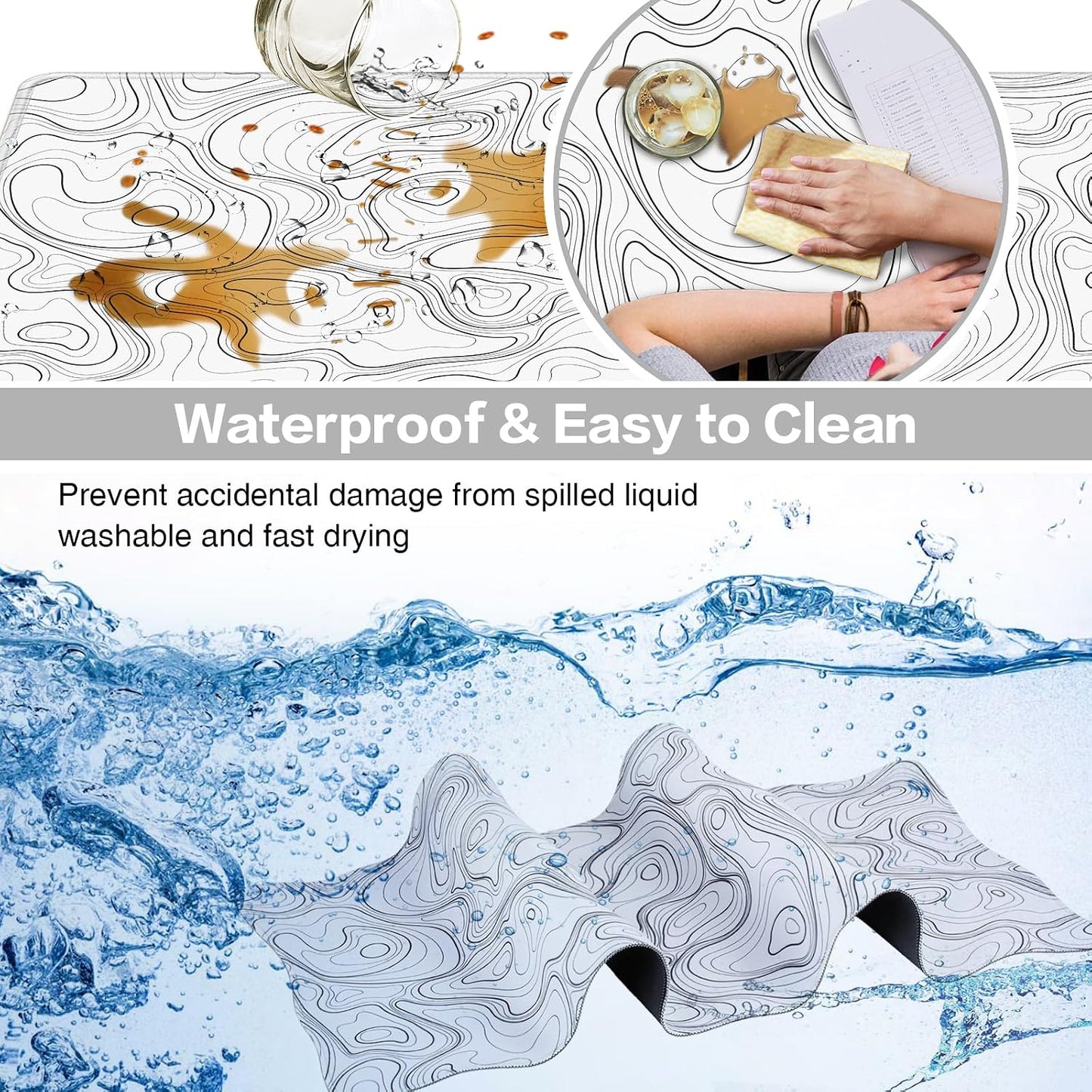Large Mouse Pad, 900X400Mm XXL Mousepad, Desk Mat,Gaming Mouse Mat | Keyboard Desk Pad with Stitched Edges,Non-Slip Rubber,Waterproof & Durable Mousepad /Improved Precision and Speed