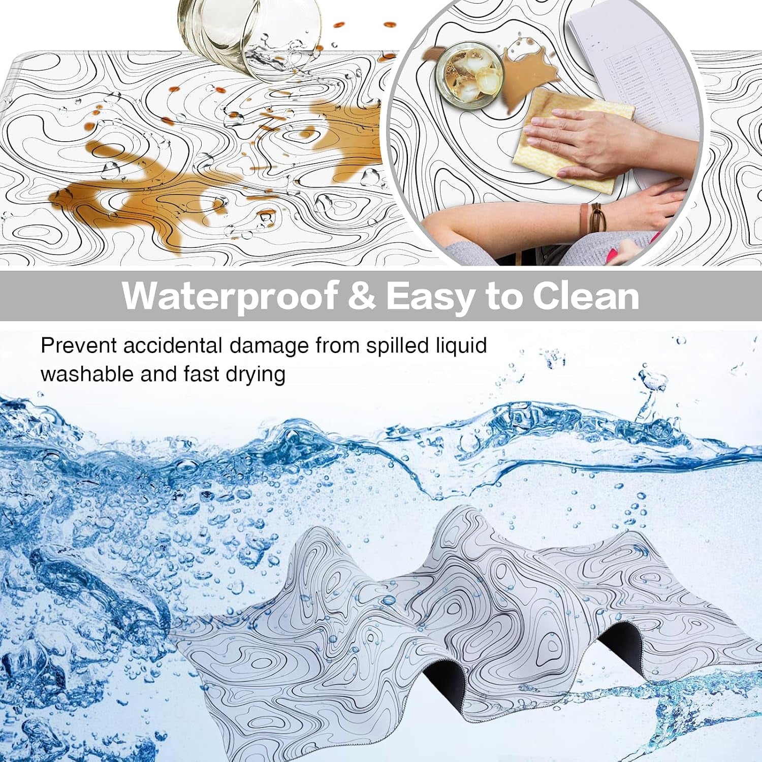 Large Mouse Pad, 900X400Mm XXL Mousepad, Desk Mat,Gaming Mouse Mat | Keyboard Desk Pad with Stitched Edges,Non-Slip Rubber,Waterproof & Durable Mousepad /Improved Precision and Speed