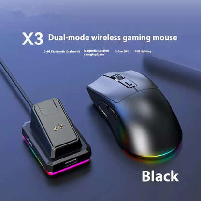 Bluetooth/2.4G Dual-Mode Wireless Connection Mouse,Rechargeable Magnetic Base,Led Backlight,Suitable for Laptop Office Mouse