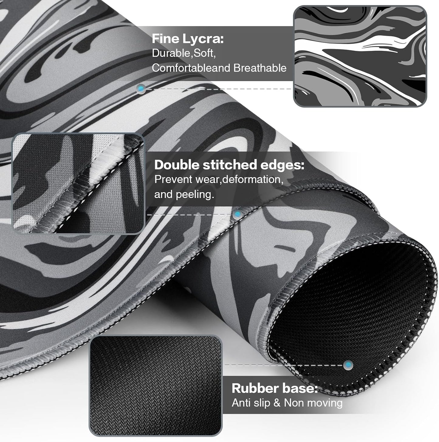 Large Mouse Mat, Gaming Mouse Pad XXL| Desk Mat 900X400Mm Mousepad | Waterproof, Non-Slip Rubber Base Desk Mat with Stitched Edges | Extended Mousepad for PC, Office & Home Gaming