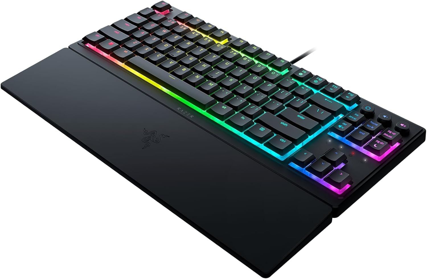 Razer Ornata V3 Tenkeyless - Compact Low Profile Gaming Keyboard (Mecha-Membrane Switches, Uv-Coated Keycaps, Backlit Dedicated Media Keys, Magnetic Soft-Touch Wrist Rest) US Layout | Black