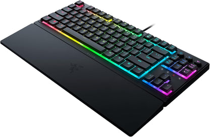 Razer Ornata V3 Tenkeyless - Compact Low Profile Gaming Keyboard (Mecha-Membrane Switches, Uv-Coated Keycaps, Backlit Dedicated Media Keys, Magnetic Soft-Touch Wrist Rest) US Layout | Black