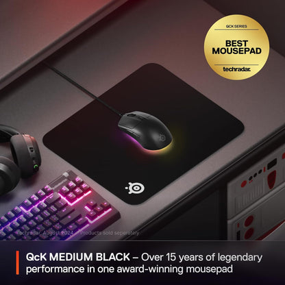 Qck Cloth Gaming Mouse Pad - Micro-Woven Surface - Optimized for Gaming Sensors - Size M (320 X 270 X 2Mm) - Black