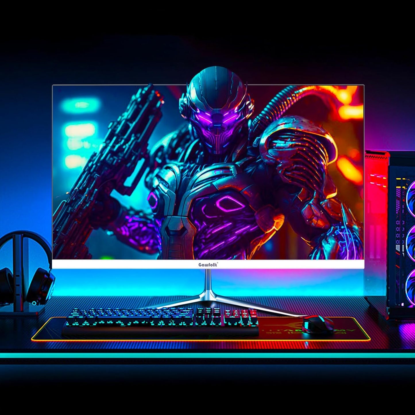 24 Inch Gaming Monitor, 200Hz Computer Monitor, FHD 1080P PC Monitors, 24.5" Frameless Monitors Va,Srgb 100%, Displayport, Hdmi,Eye Care, Wall-Mounted 75 * 75Mm Compatible